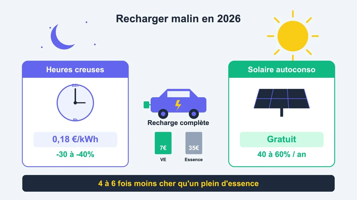 Comparaison des coûts de recharge d'une voiture électrique et d'une voiture à essence avec des panneaux solaires