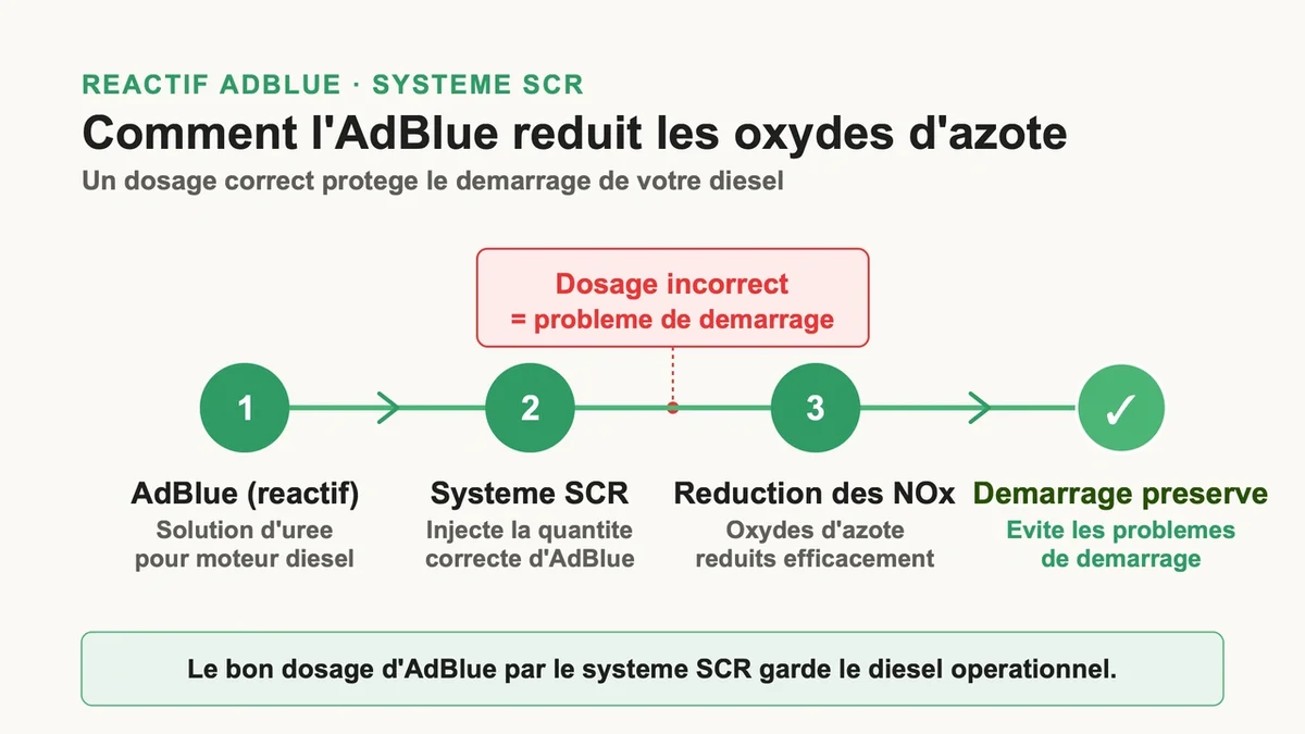 Un réservoir d'AdBlue prêt à être utilisé dans un véhicule diesel équipé d'un système SCR